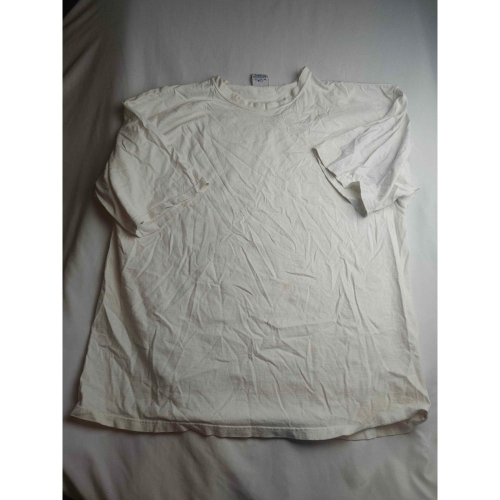 Pluma Vintage White Heavyweight Cotton T-Shirt Made in USA XXL Short Sleeve Mens